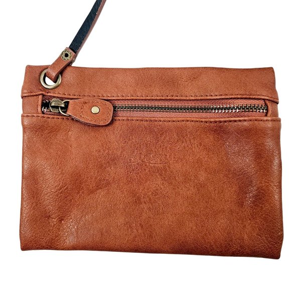 Bass Womens Tote Black Pebbled Faux Leather Shoulder Bag Option Coin Purse - Picture 9 of 10